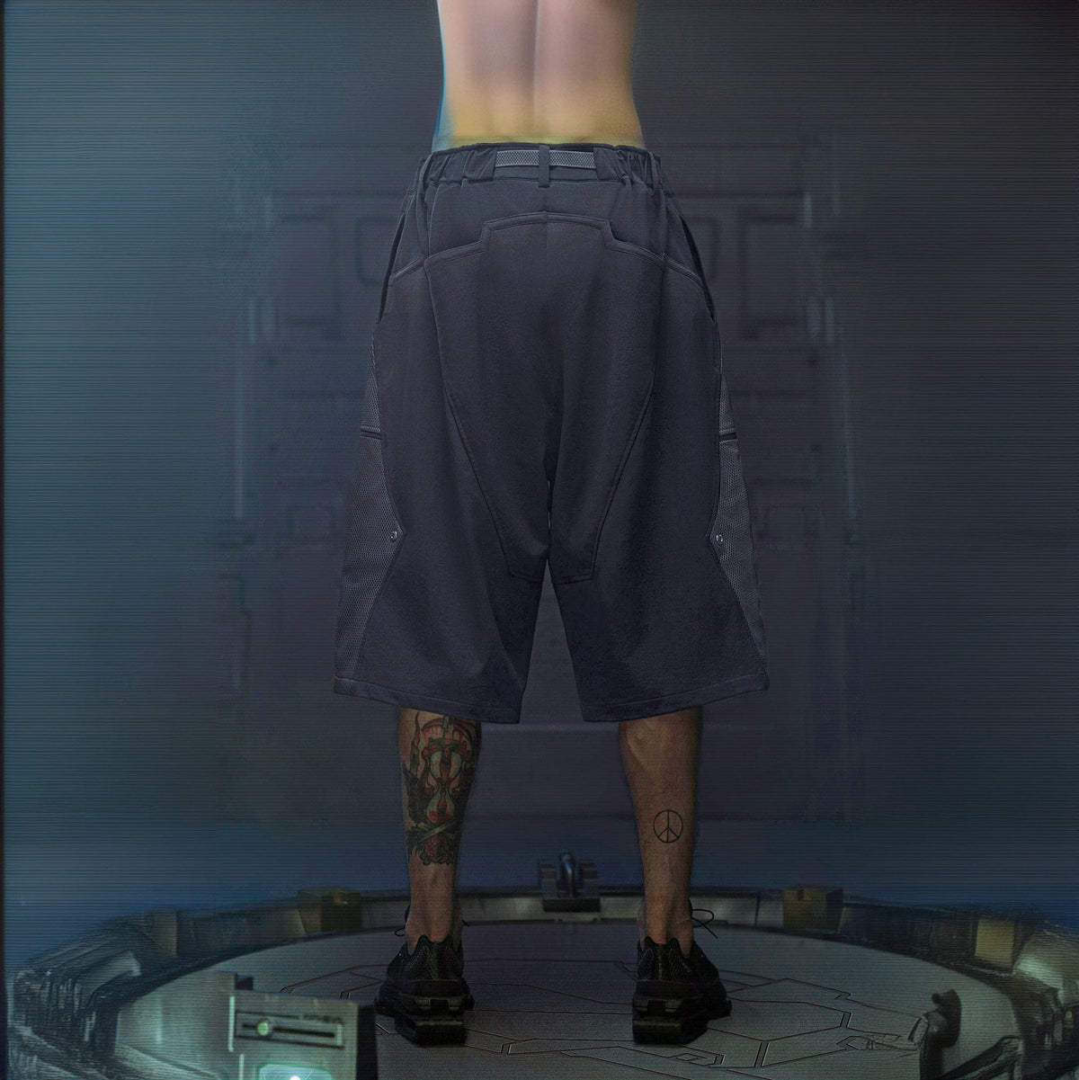 XIPHEVIL Bellator Deconstructed Multi-Zipper Shorts Dark Grey – photo 2 of 12