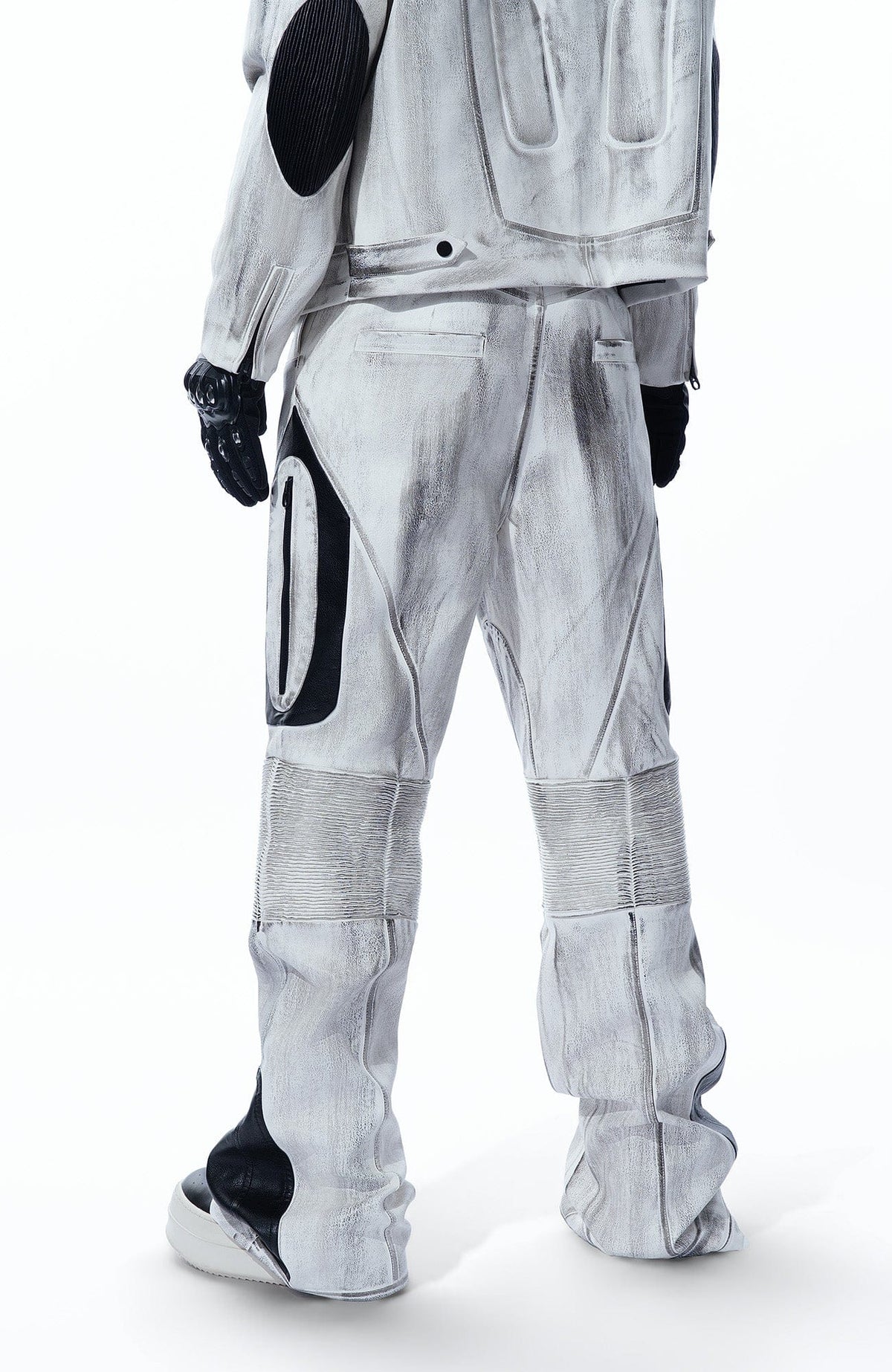 MOGONGSHE Distressed Techwear PU Moto Pants – photo 13 of 23