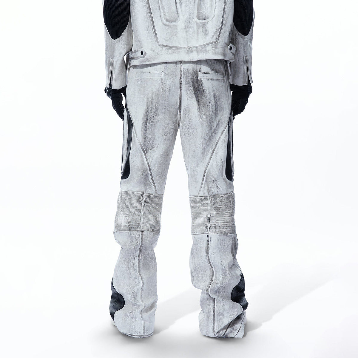 MOGONGSHE Distressed Techwear PU Moto Pants – photo 3 of 23