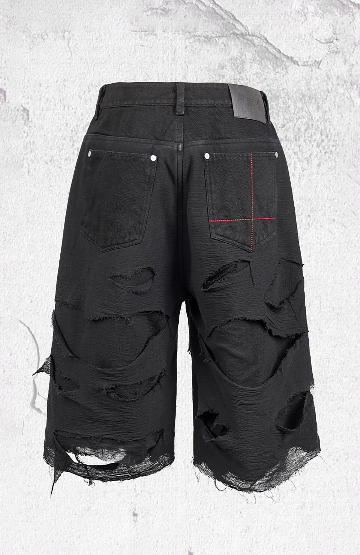 UNDERWATER Distressed Raw Edge Denim Shorts – photo 8 of 10