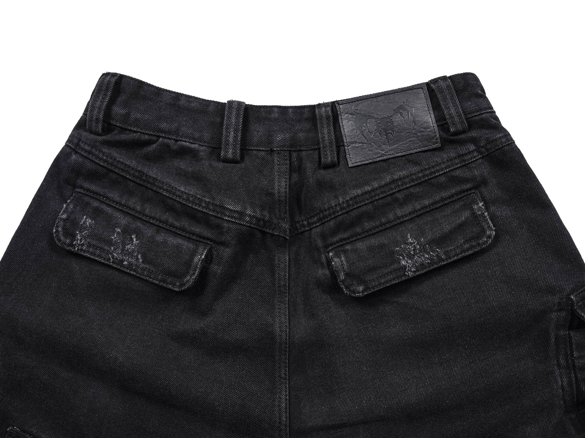 UNDERWATER Layered-Pocket Distressed Denim Shorts – photo 12 of 12