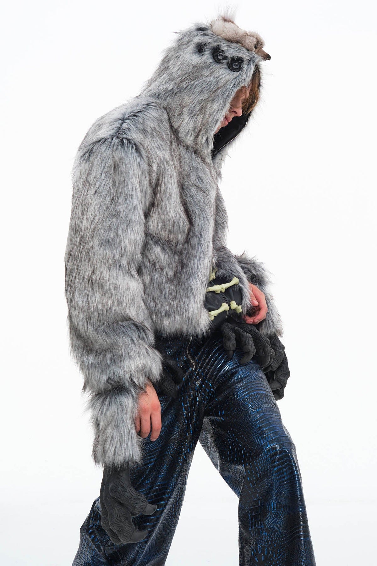 EMBRYO Detachable Beast Claw Faux Fur Hooded Jacket – photo 10 of 17