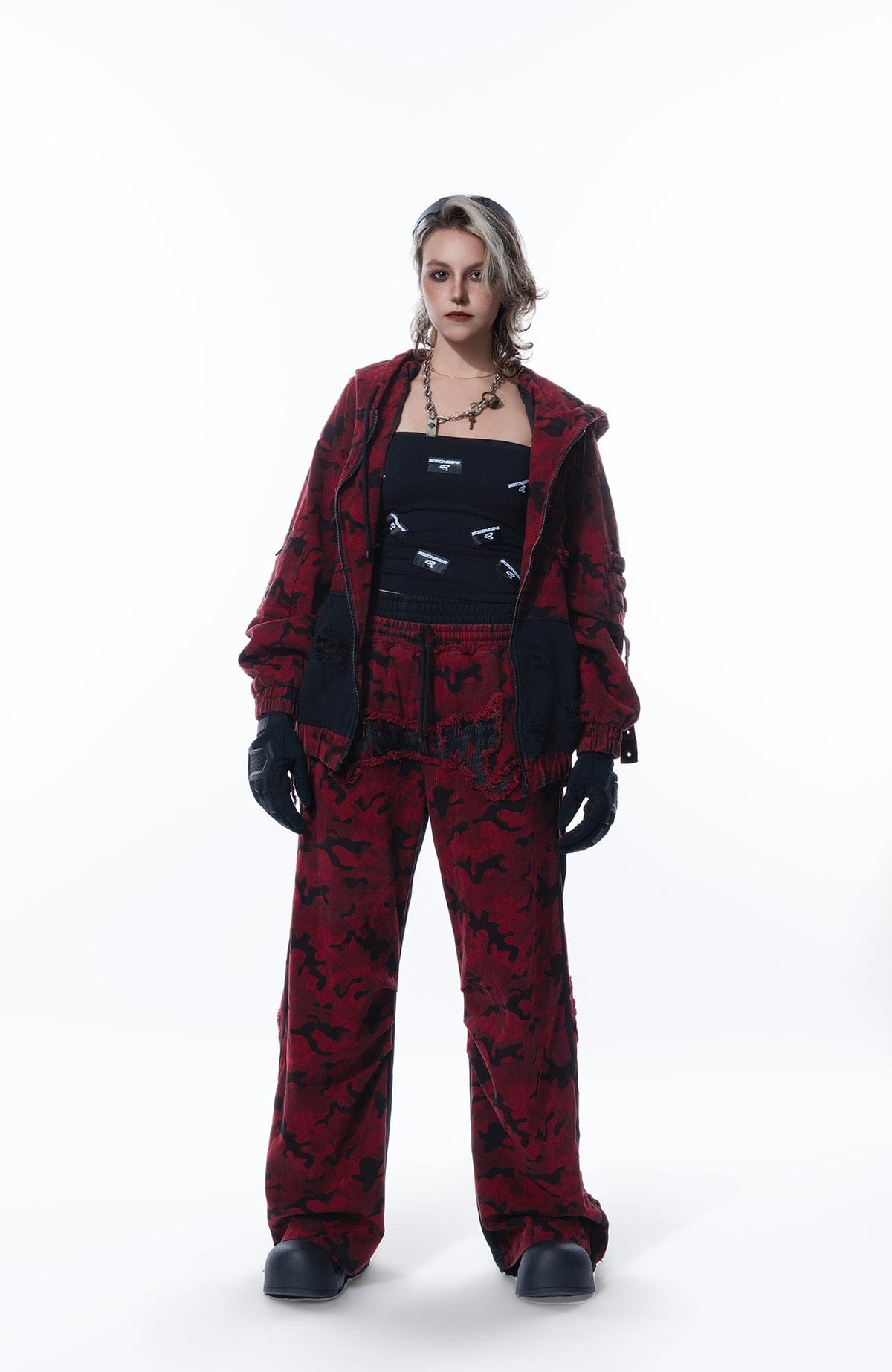 MOGONGSHE Camo Frayed LOGO Patch Hooded Jacket – photo 5 of 22