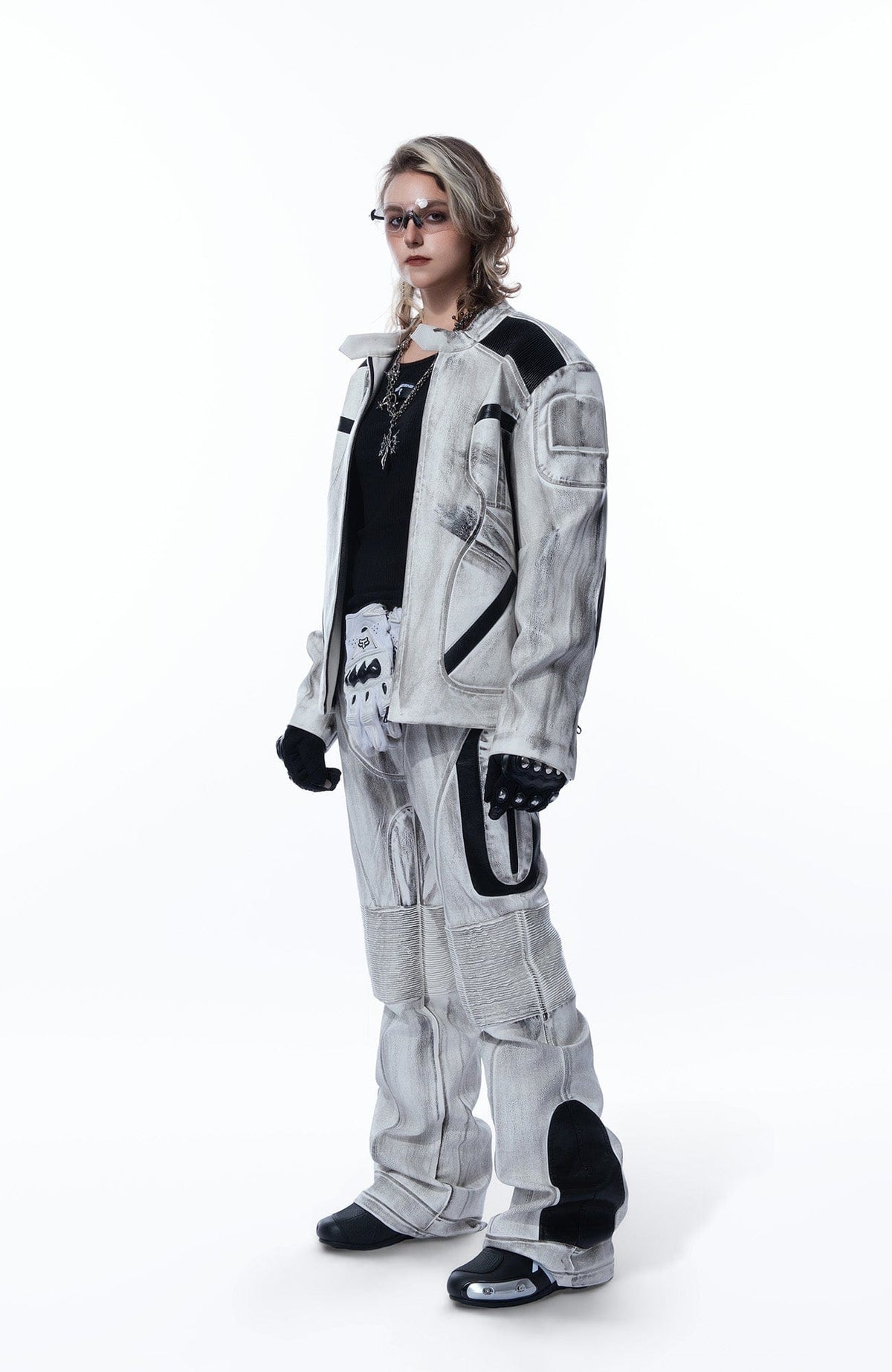 MOGONGSHE Distressed Techwear PU Moto Pants – photo 10 of 23
