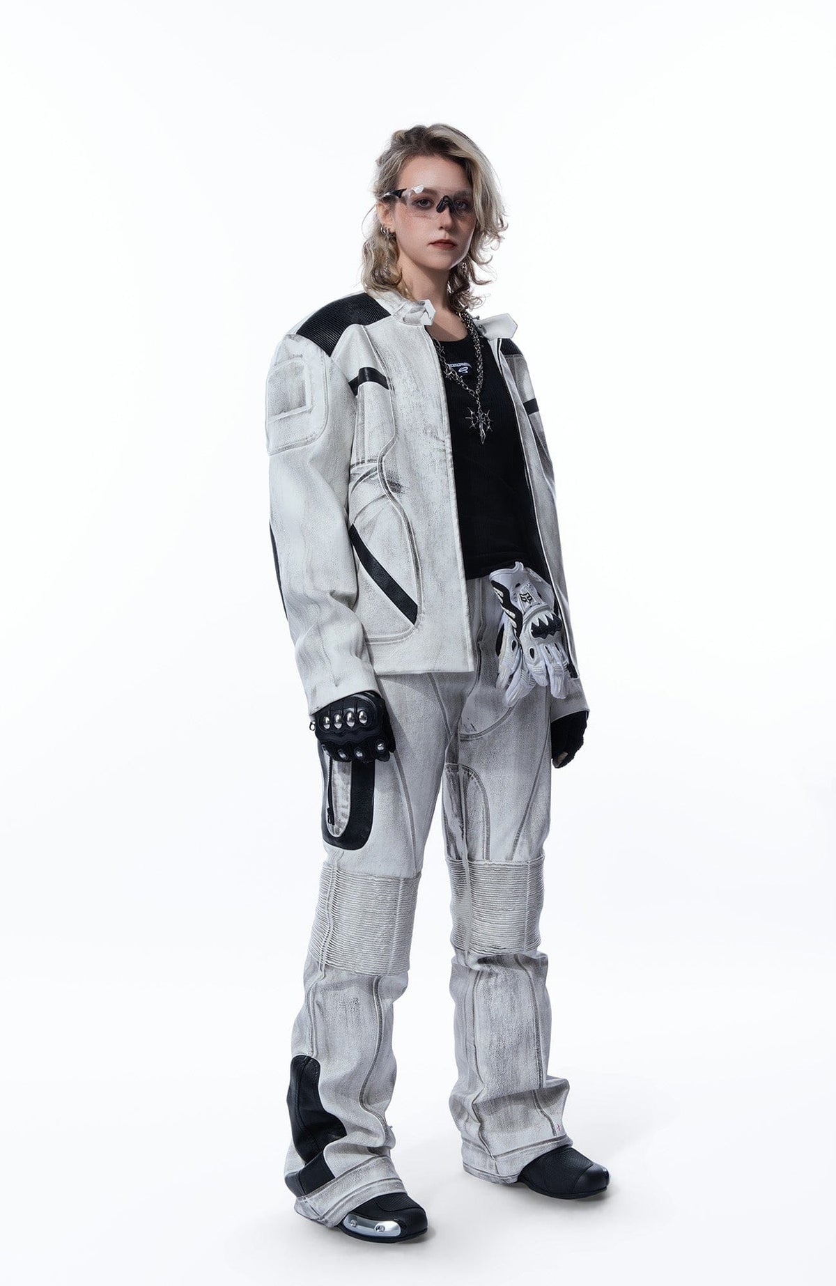 MOGONGSHE Distressed Techwear PU Moto Pants – photo 11 of 23