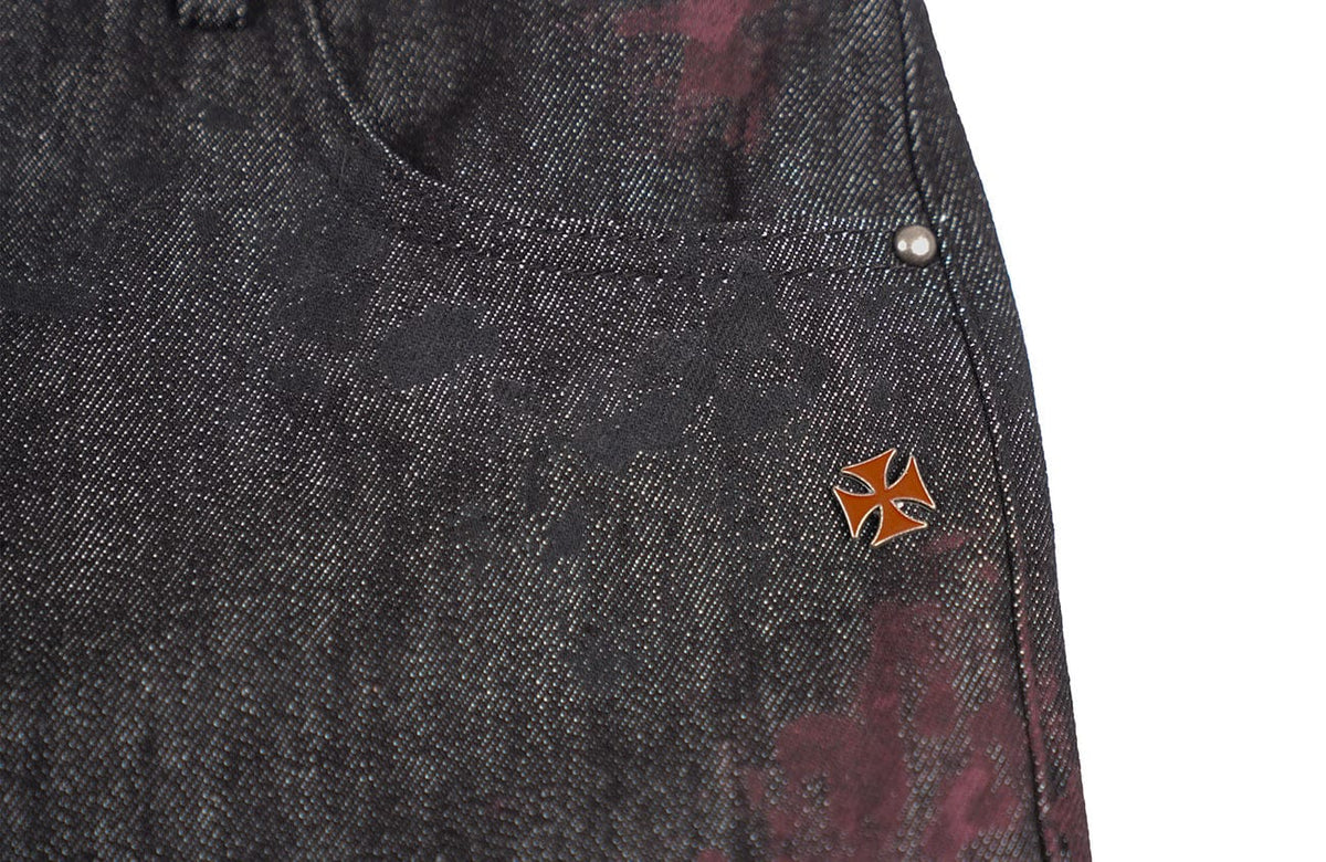 UNDERWATER Bloodstained Raw Flared Denim Pants – photo 11 of 14