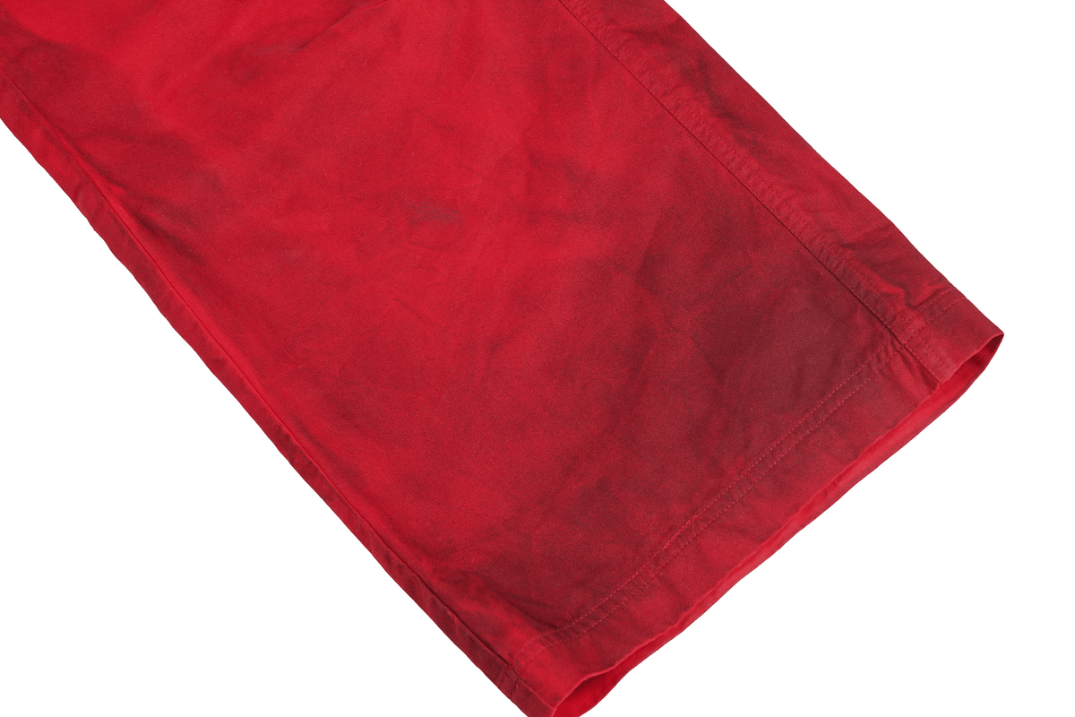 UNDERWATER Burnt Red Dirty-Dyed Moleskin Cargo Pants – photo 14 of 15