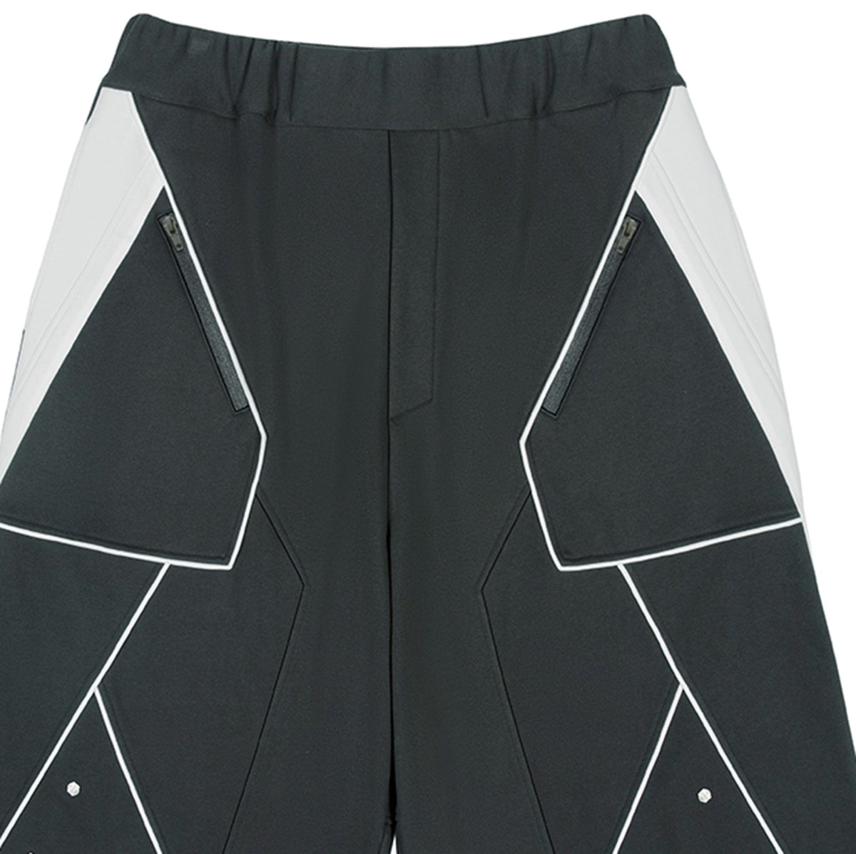 XIPHEVIL Deconstructed Zipper Rivet Shorts Black – photo 9 of 12