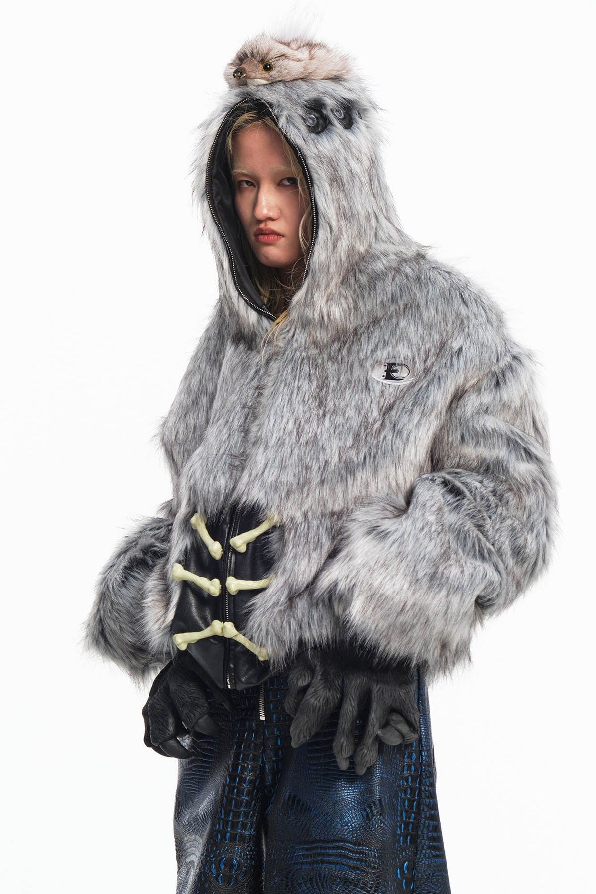 EMBRYO Detachable Beast Claw Faux Fur Hooded Jacket – photo 11 of 17