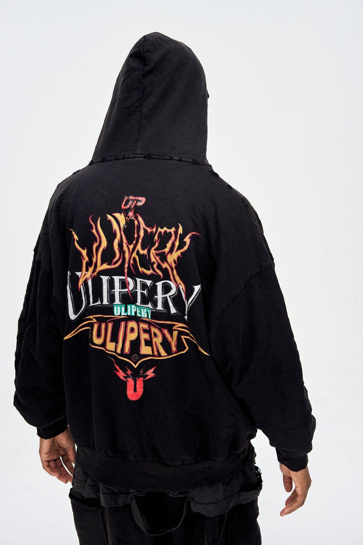 ULIPERY Distressed Crinkled Hooded Jacket – photo 6 of 17