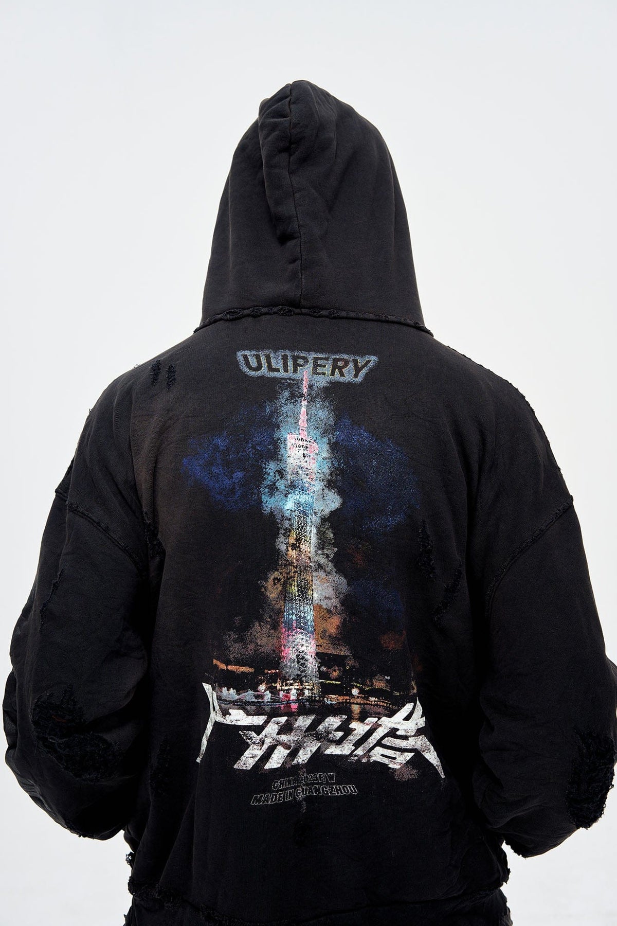 ULIPERY Distressed Glow Face-Cover Hooded Jacket – photo 11 of 24