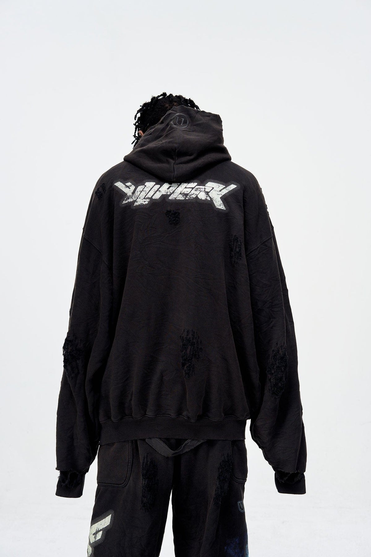 ULIPERY Distressed Glow Crinkled Hoodie – photo 6 of 20