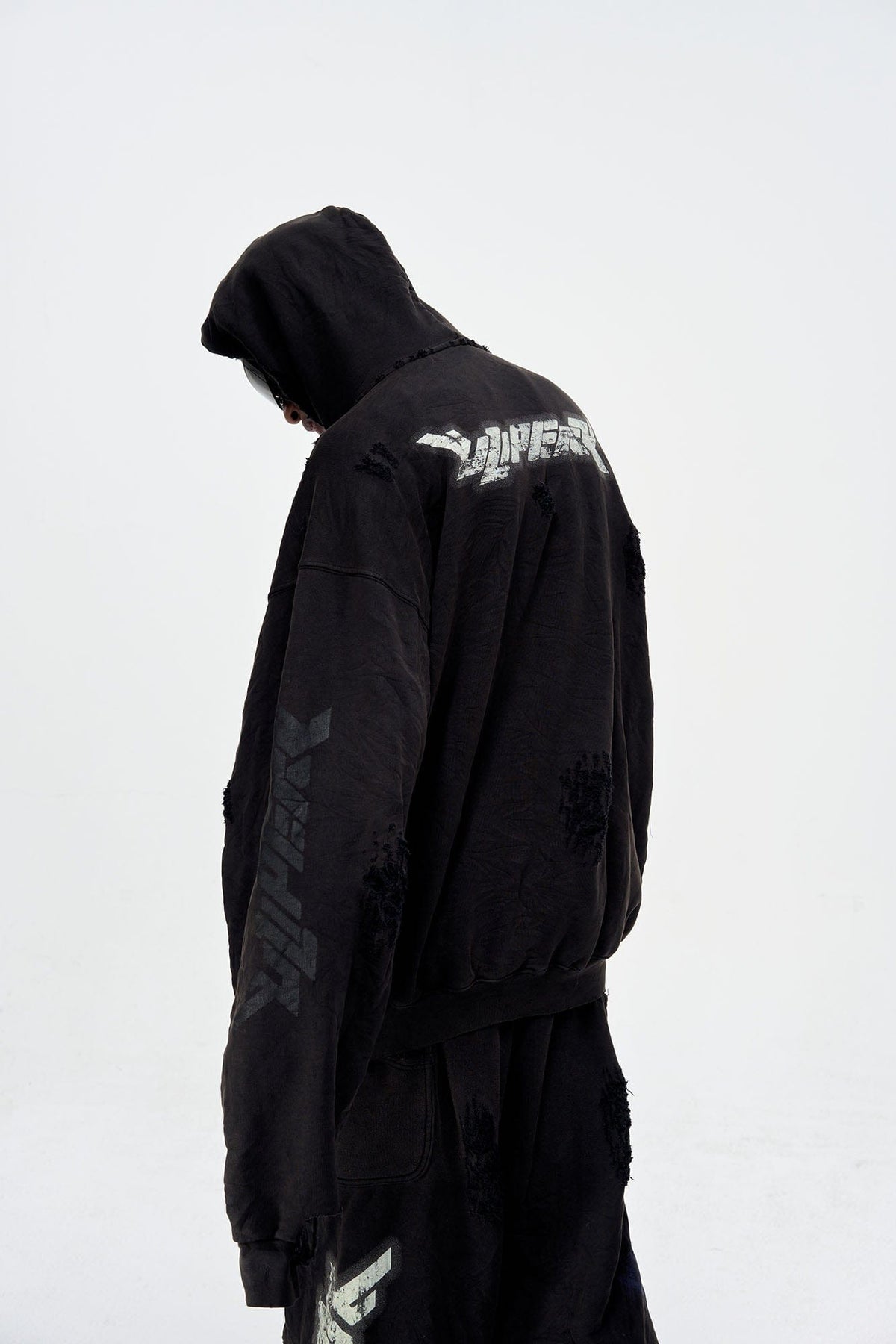 ULIPERY Distressed Glow Crinkled Hoodie – photo 7 of 20