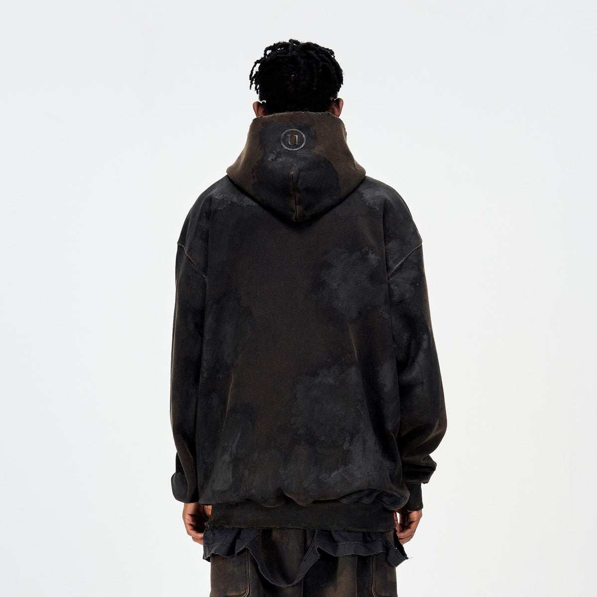 ULIPERY LOGO Mud-Wash Frayed Hoodie – photo 3 of 14