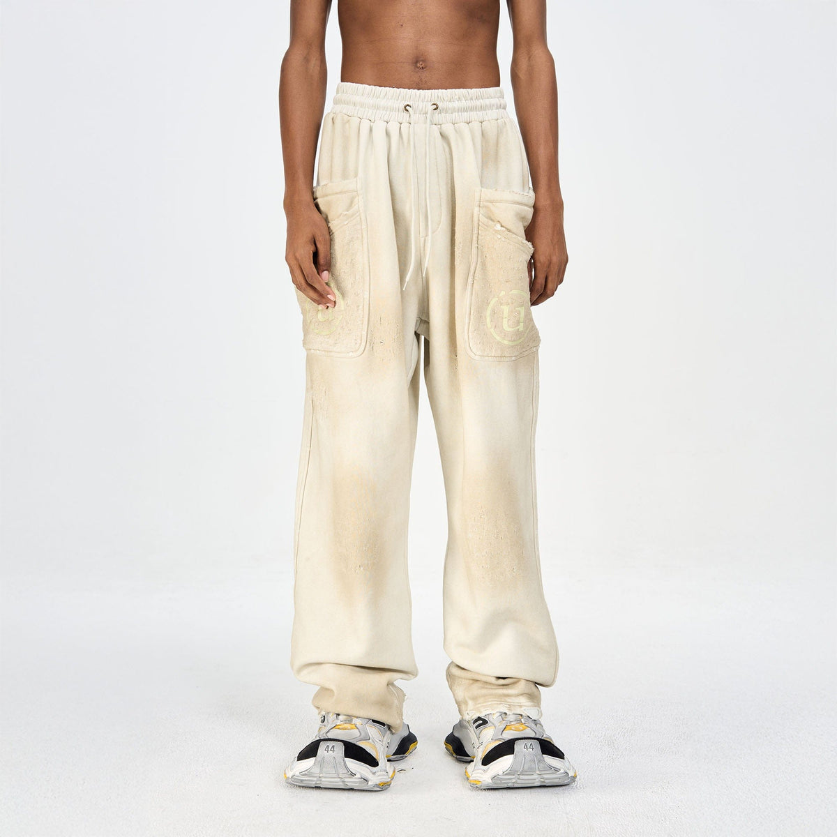 ULIPERY Dirty Fit Distressed Glow Sweatpants
