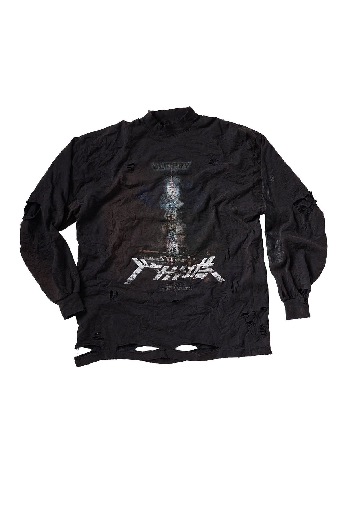ULIPERY Distressed Glow Crinkled Long Sleeve Tee – photo 11 of 21