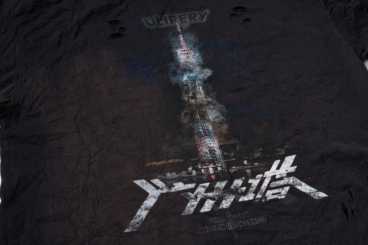 ULIPERY Distressed Glow Crinkled T-Shirt – photo 16 of 21