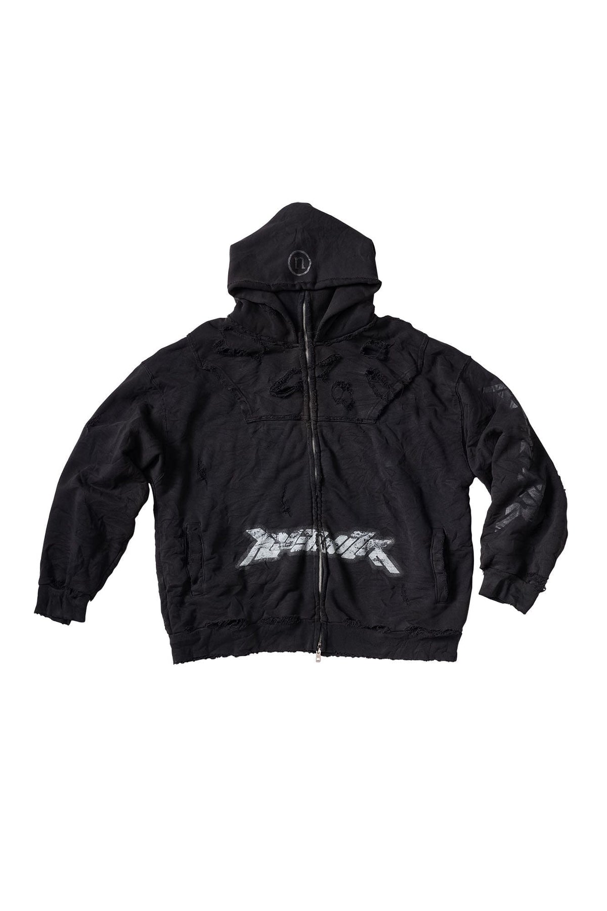 ULIPERY Distressed Glow Face-Cover Hooded Jacket – photo 12 of 24