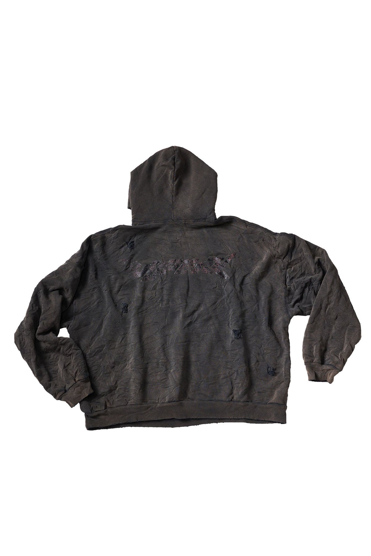 ULIPERY Dirty Fit Distressed Crinkled Hoodie Black – photo 9 of 17