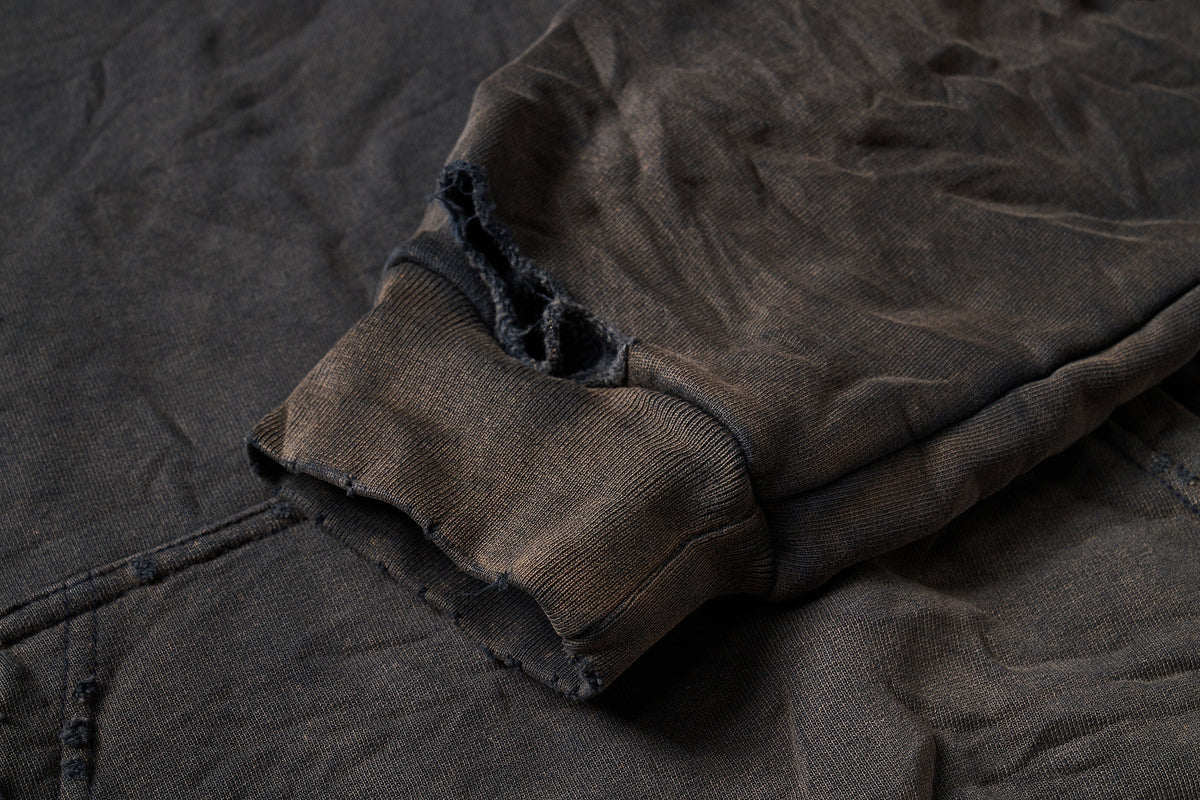 ULIPERY Dirty Fit Distressed Crinkled Hoodie Black – photo 13 of 17