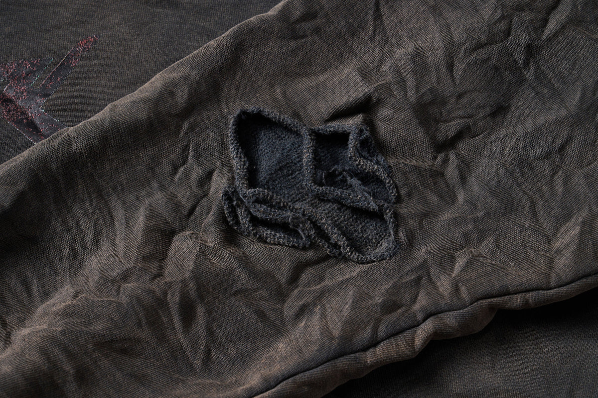 ULIPERY Dirty Fit Distressed Crinkled Hoodie Black – photo 14 of 17