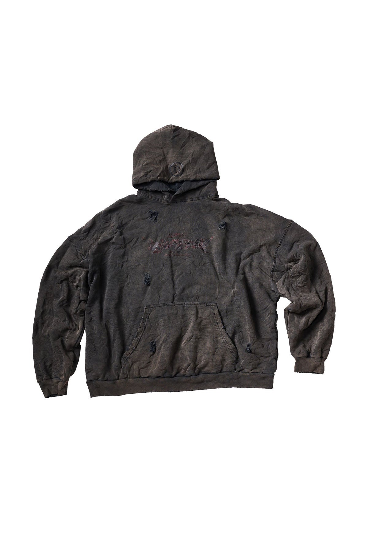 ULIPERY Dirty Fit Distressed Crinkled Hoodie Black – photo 17 of 17