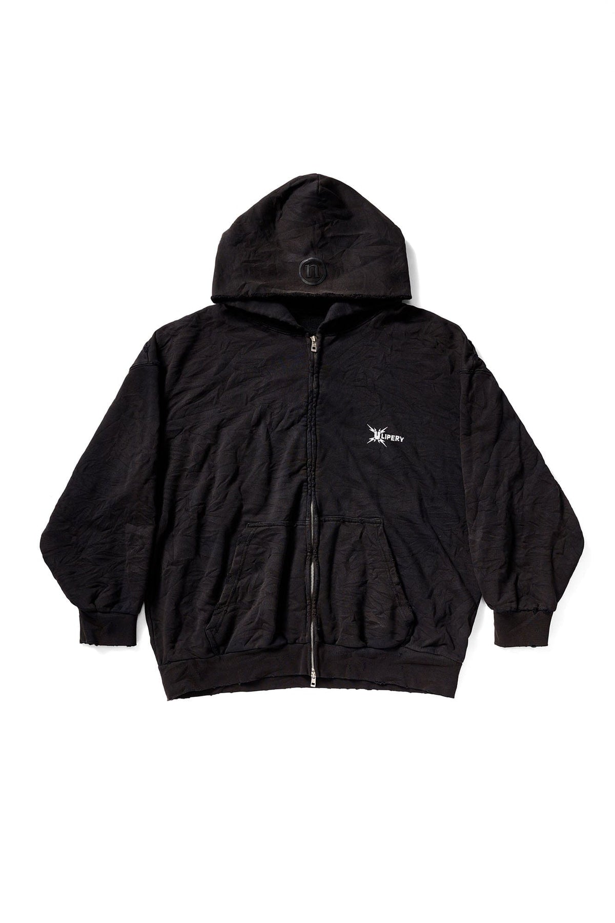 ULIPERY Distressed Crinkled Hooded Jacket – photo 8 of 17