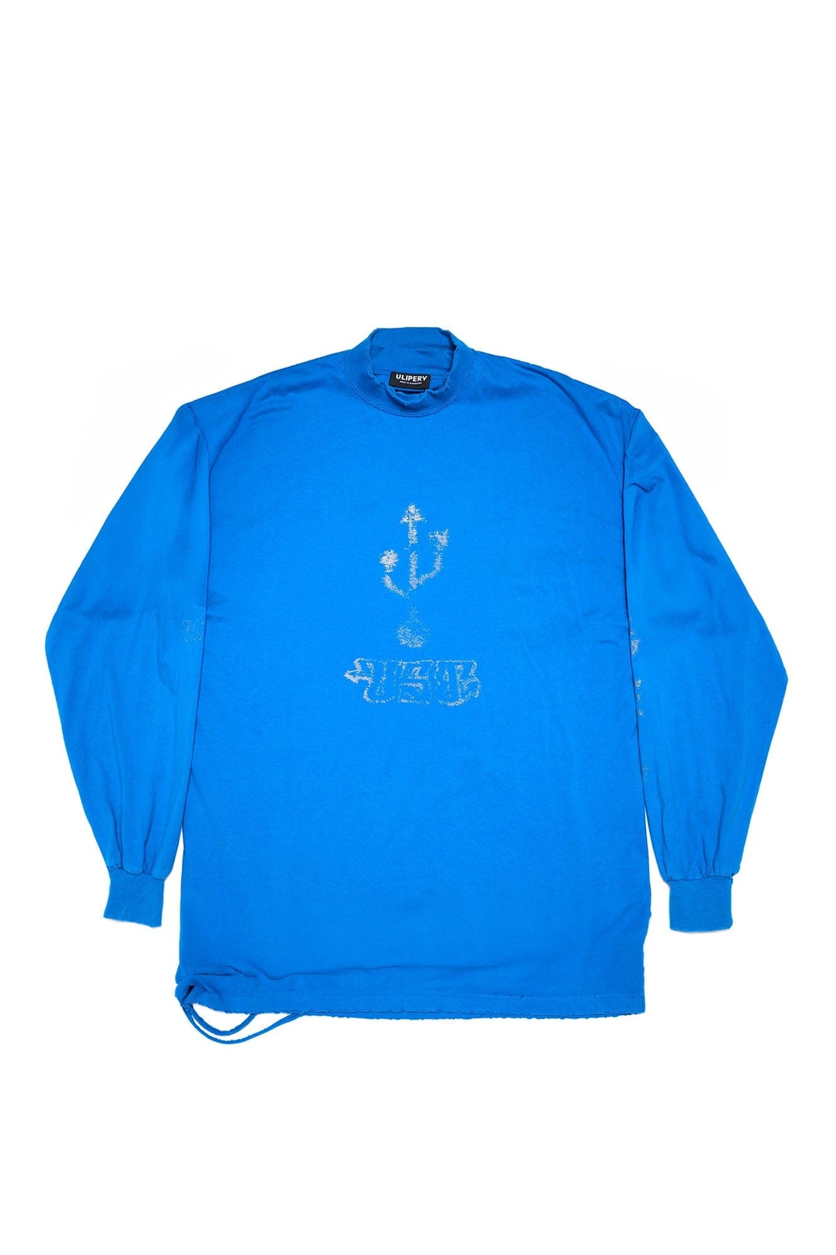 ULIPERY Distressed USB Graphic Long Sleeve Tee Blue – photo 6 of 7
