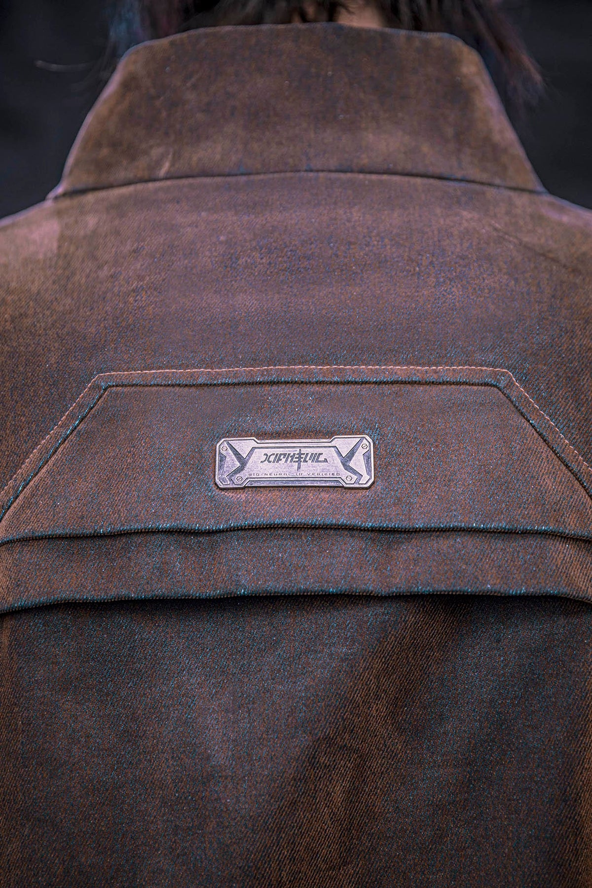 XIPHEVIL Mech Deconstructed Washed Denim Jacket Brown – photo 13 of 15