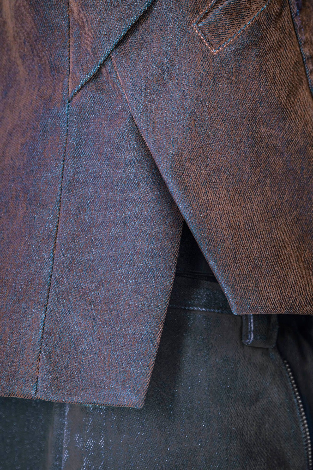 XIPHEVIL Mech Deconstructed Washed Denim Jacket Brown – photo 15 of 15