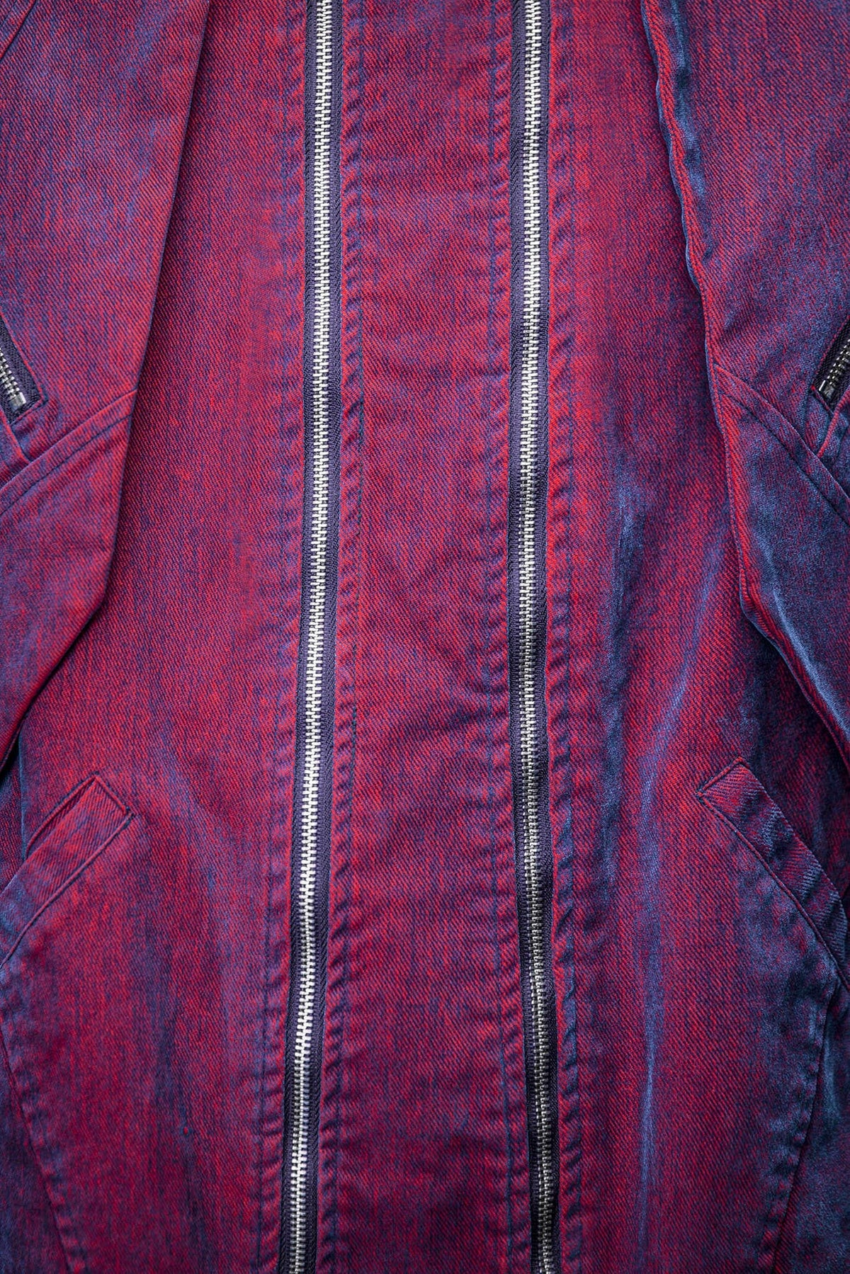 XIPHEVIL Mech Deconstructed Washed Denim Jacket Red – photo 9 of 13