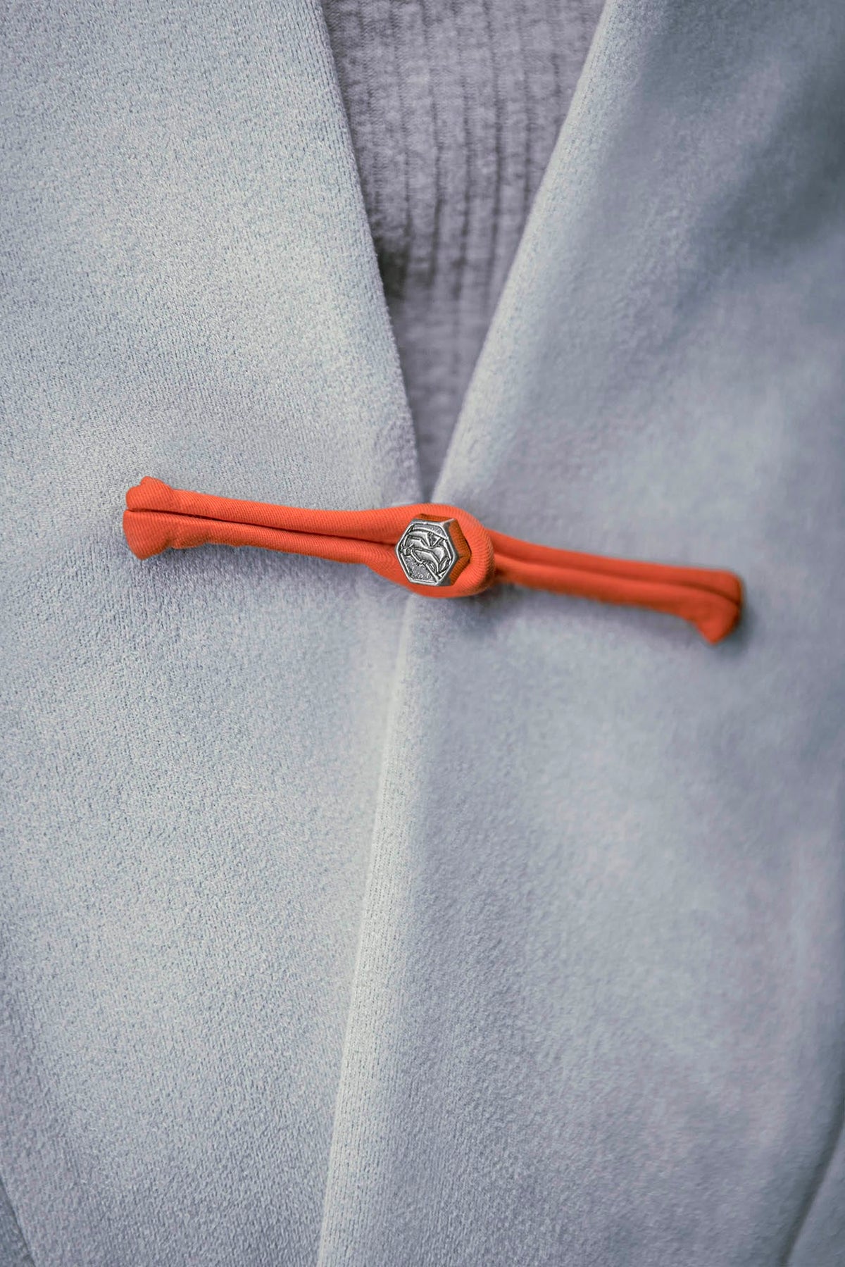 XIPHEVIL Deconstructed Utility Faux Suede Daoist Robe White – photo 6 of 8