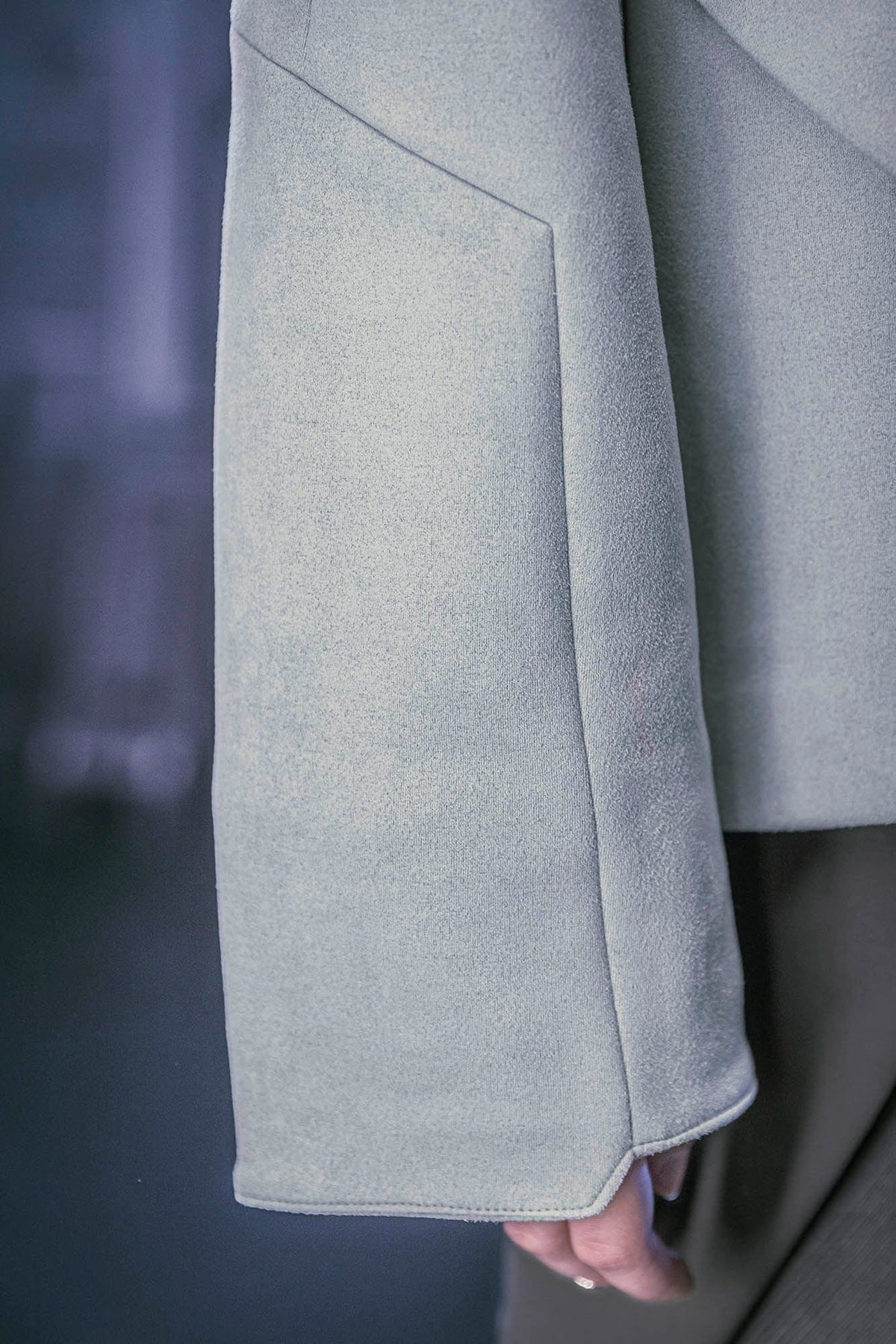 XIPHEVIL Deconstructed Utility Faux Suede Daoist Robe White – photo 5 of 8