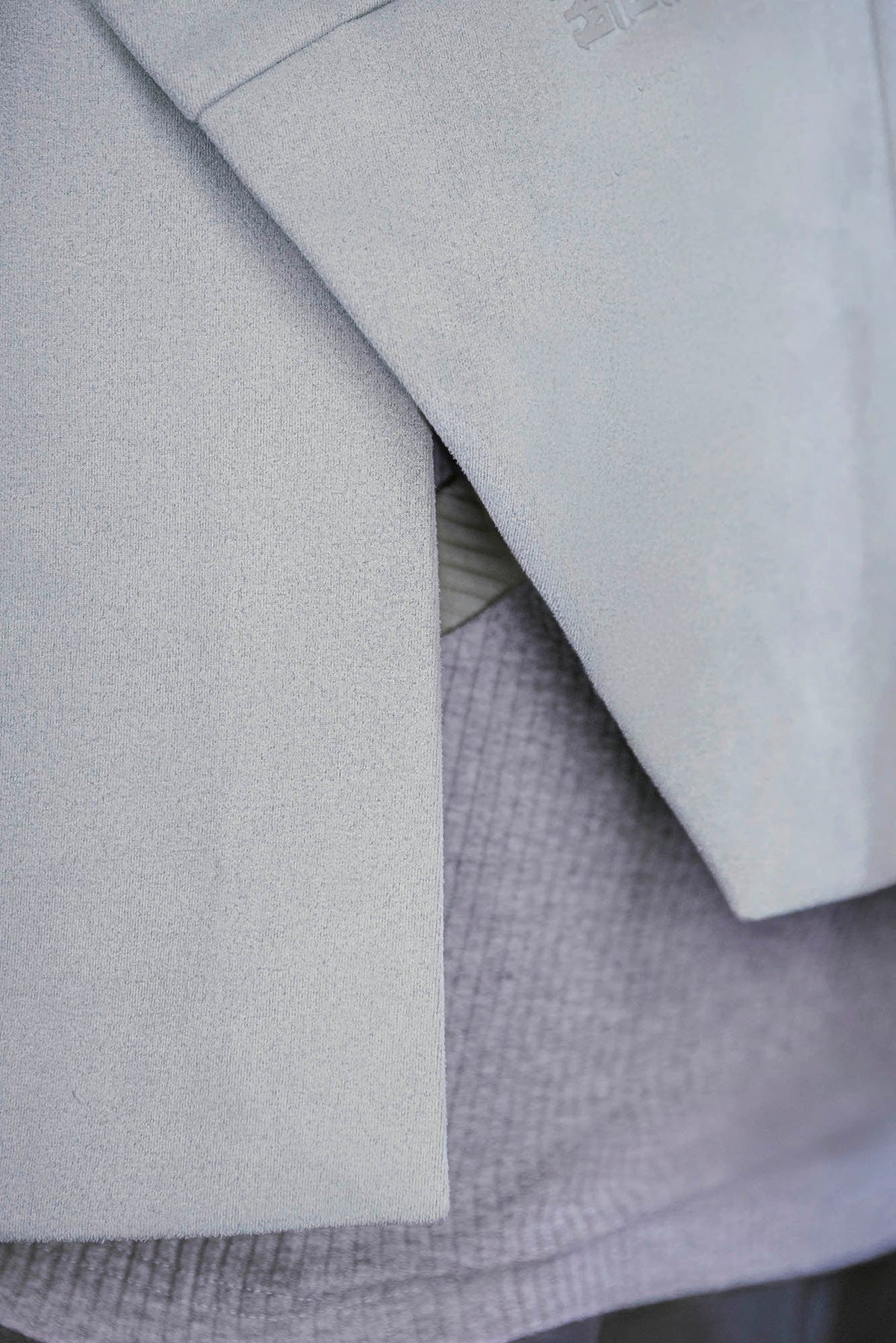 XIPHEVIL Deconstructed Utility Faux Suede Daoist Robe White – photo 8 of 8