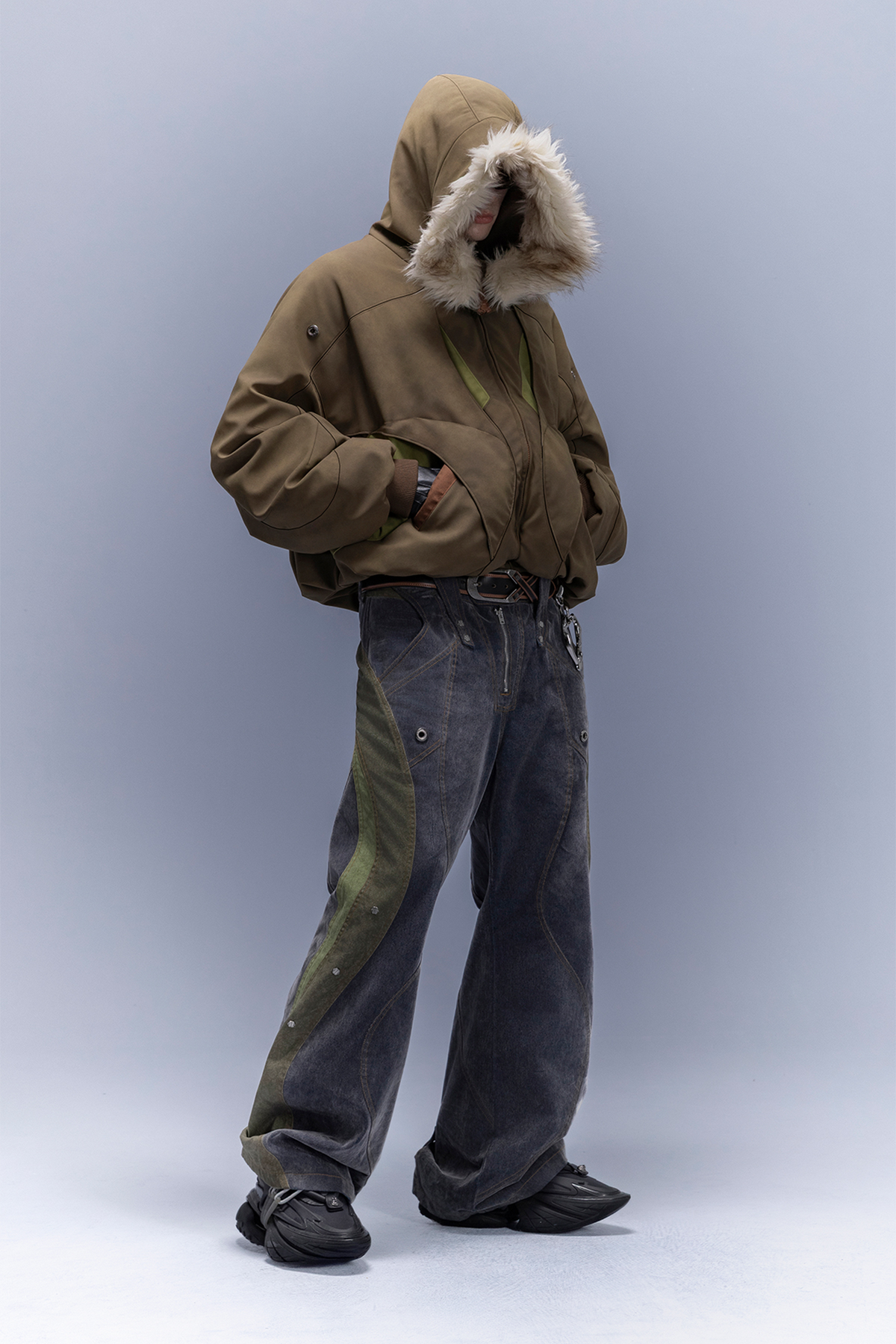 XIPHEVIL Faux Fur Trim Panel Puffer Jacket – photo 5 of 16