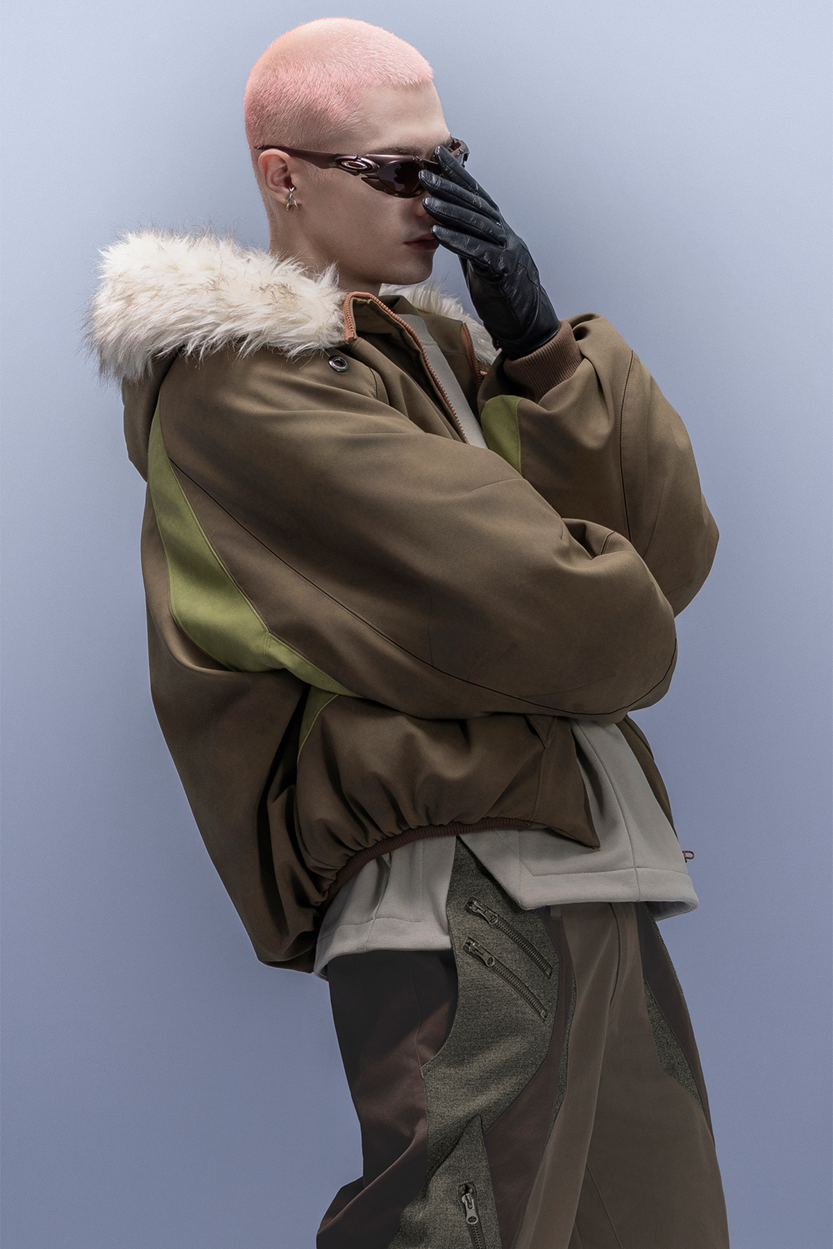 XIPHEVIL Faux Fur Trim Panel Puffer Jacket – photo 9 of 16