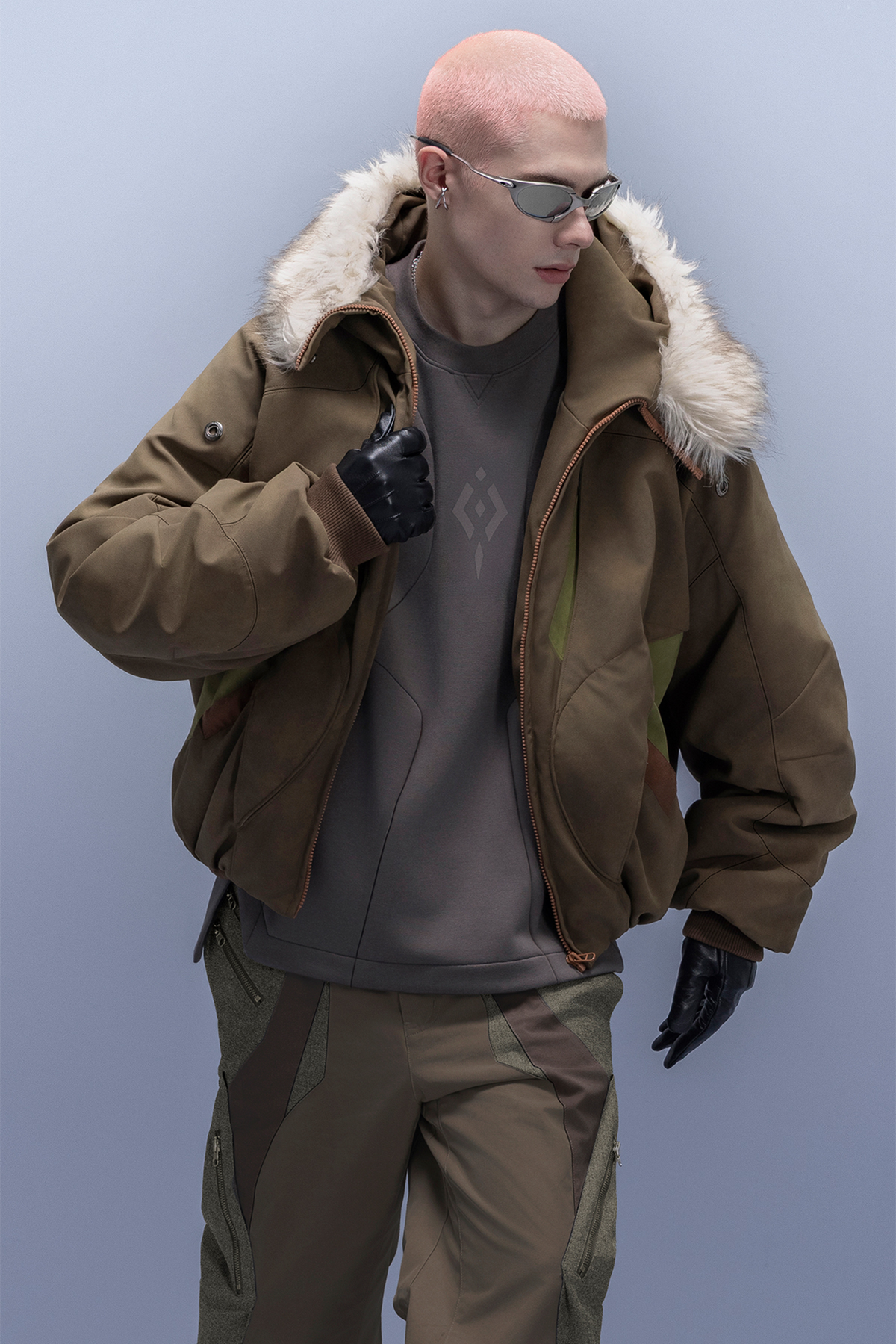 XIPHEVIL Faux Fur Trim Panel Puffer Jacket – photo 7 of 16