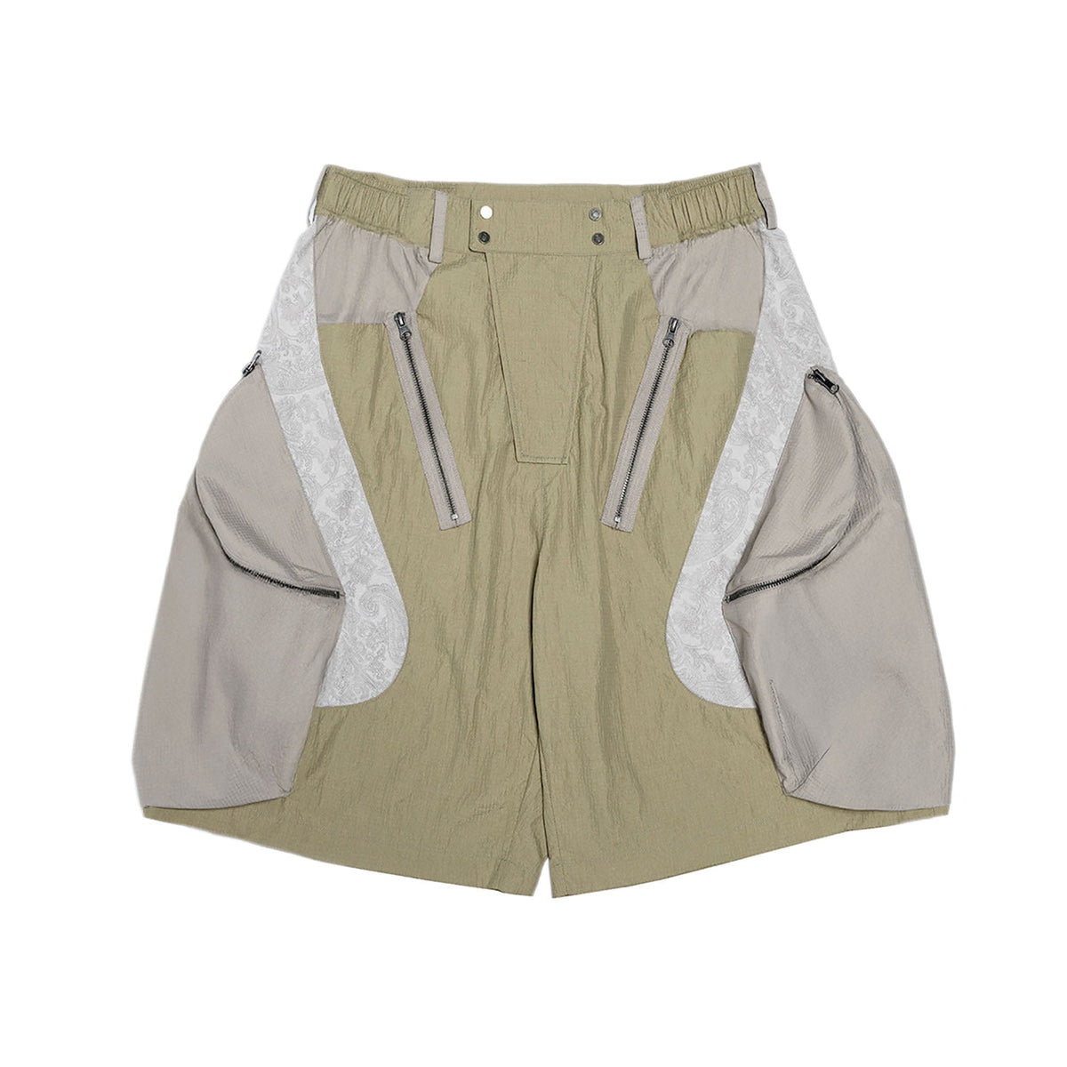 XIPHEVIL Snake Skin Contrast Panel Multi-Pocket Shorts – photo 22 of 22