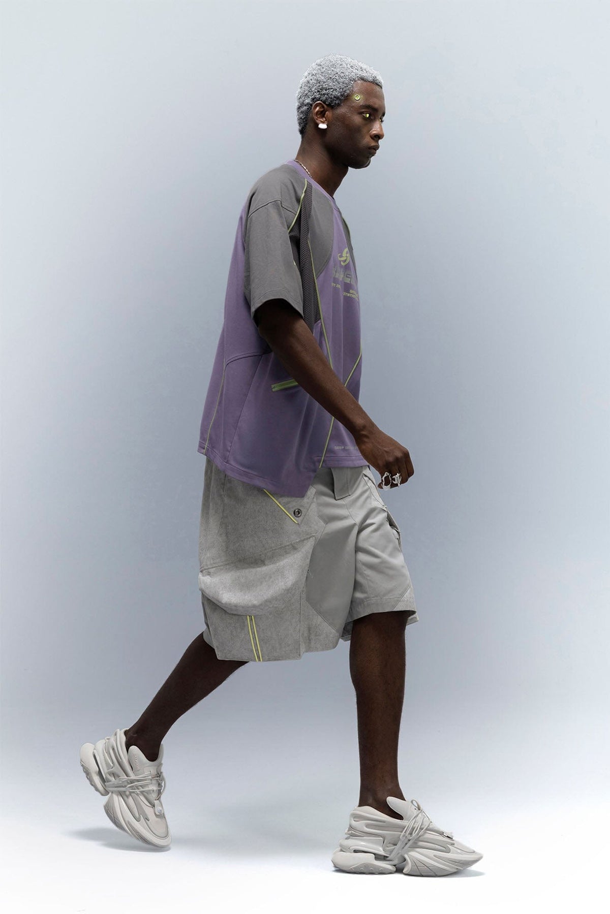 XIPHEVIL Washed Contrast Panel Pocket Utility Shorts Gray – photo 5 of 11