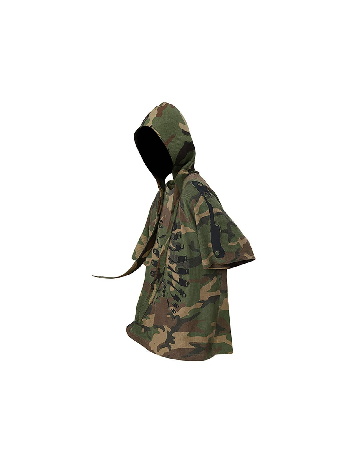 RELABEL Camo Detachable Hood Skeleton Graphic Tee – photo 4 of 14