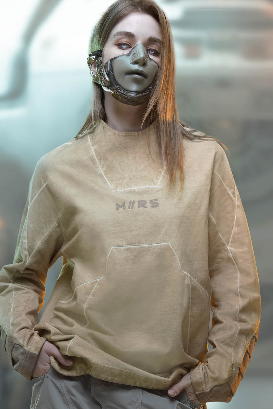 XIPHEVIL Futuristic-Distressed Paneled L/S Tee – photo 7 of 24
