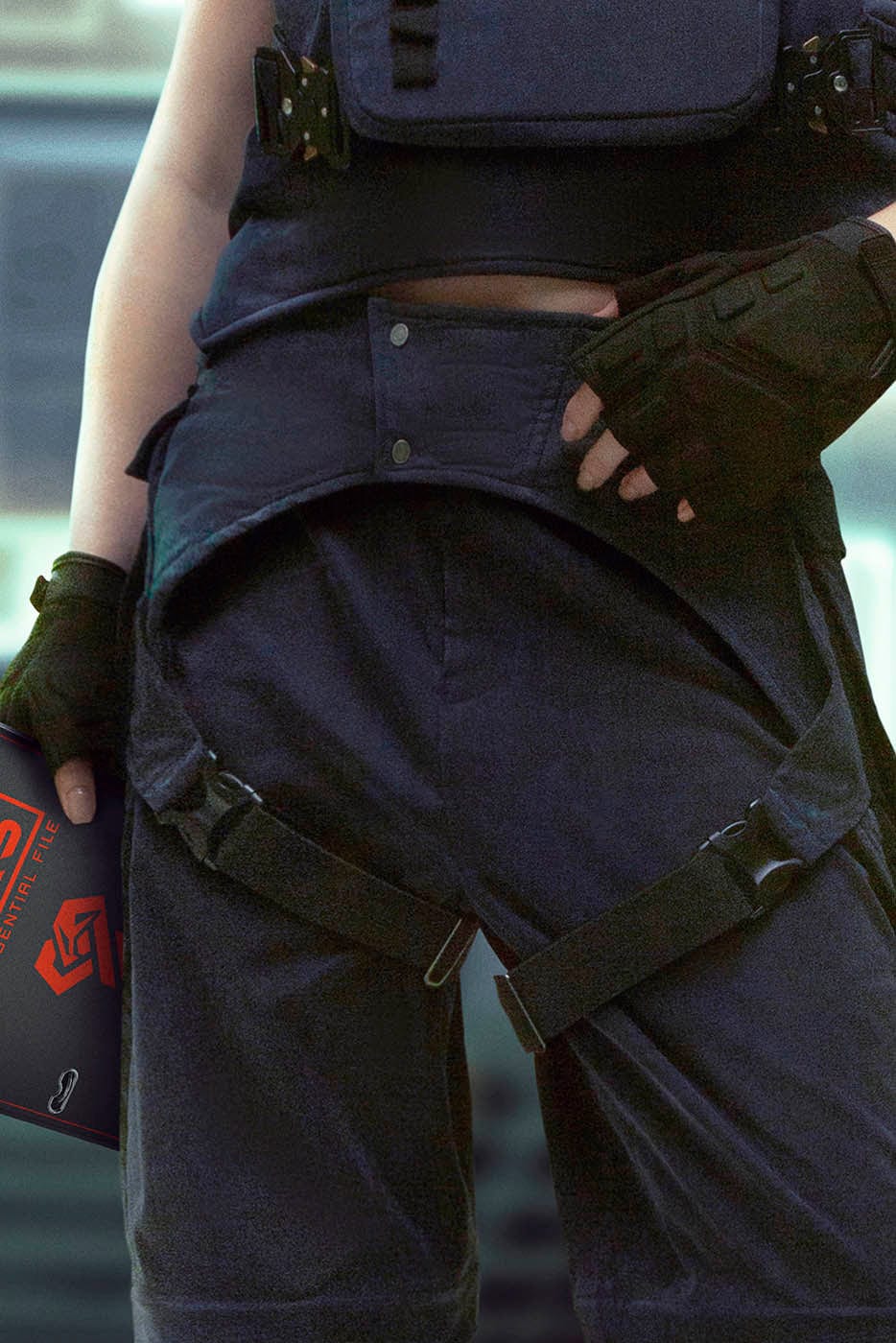 XIPHEVIL Detachable Lace-Up Multi-Pocket Bondage Pants – photo 10 of 11