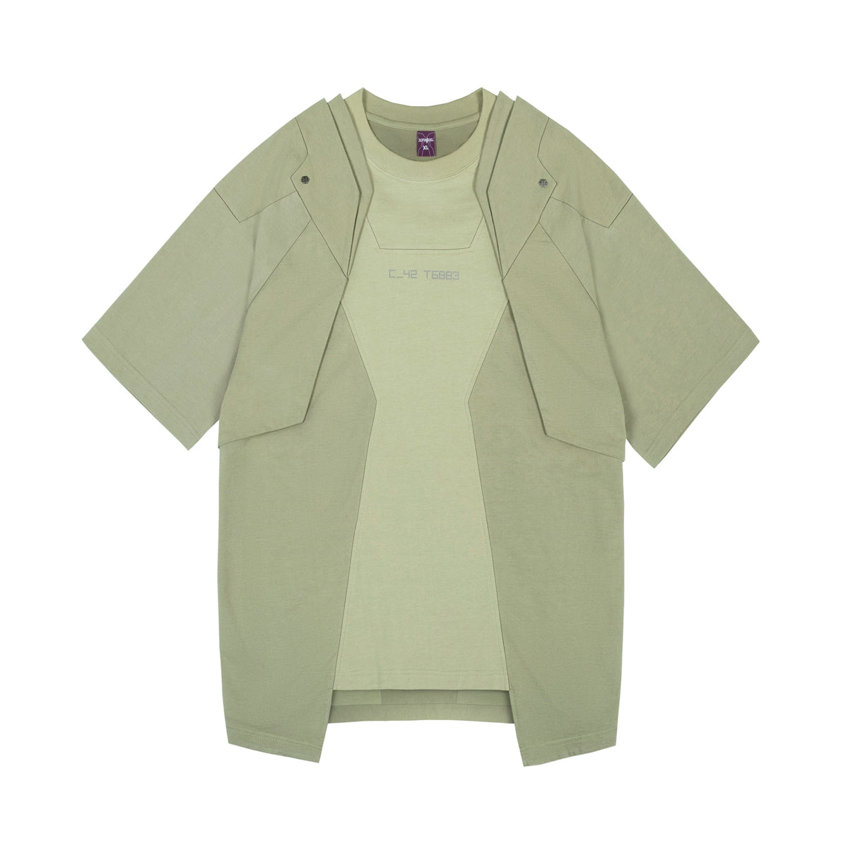 XIPHEVIL Deep Zone Deconstructed Armor Rivet T-Shirt Green – photo 18 of 18