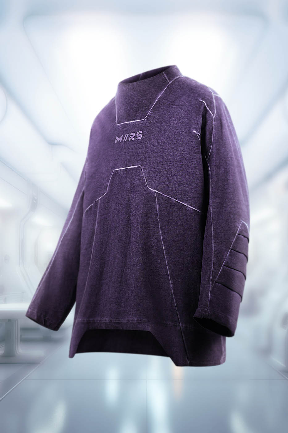 XIPHEVIL Futuristic-Distressed Paneled L/S Tee – photo 21 of 24