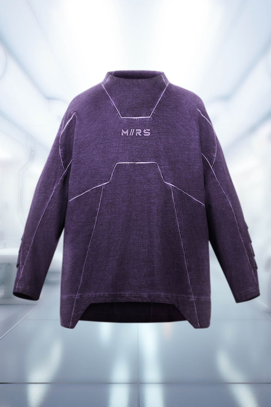 XIPHEVIL Futuristic-Distressed Paneled L/S Tee – photo 19 of 24