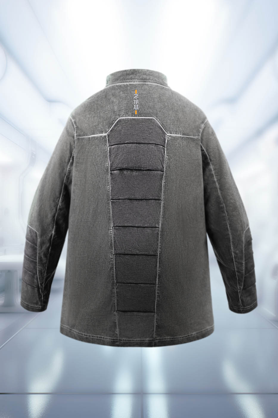 XIPHEVIL Futuristic-Distressed Paneled L/S Tee – photo 23 of 24