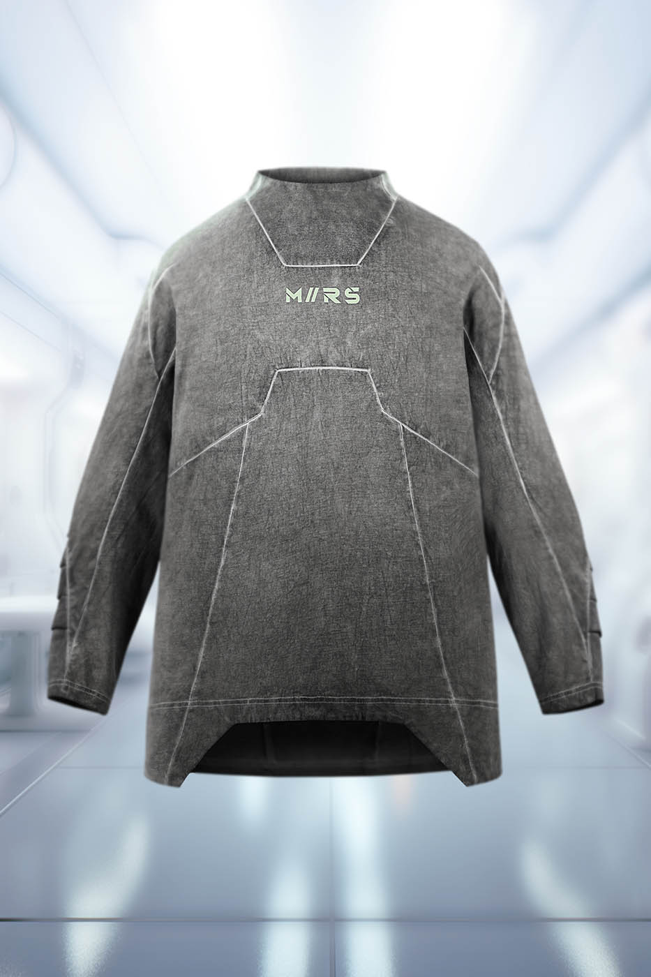 XIPHEVIL Futuristic-Distressed Paneled L/S Tee – photo 22 of 24