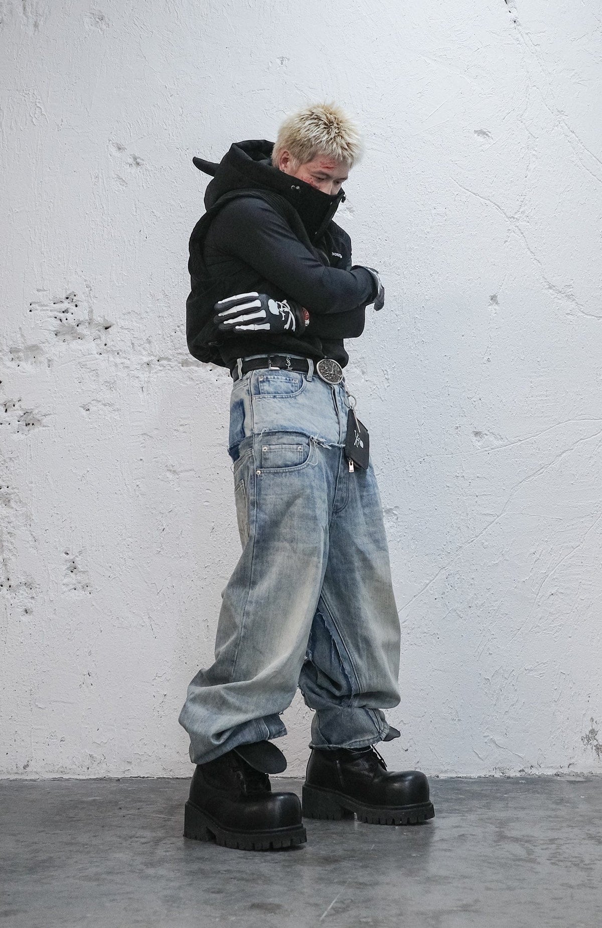 UNDERWATER Demon Horned Detachable Hood Down Vest – photo 4 of 14