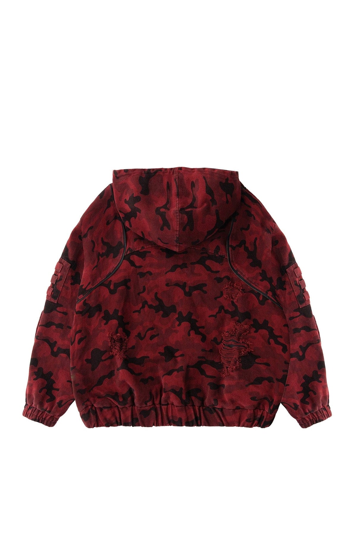 MOGONGSHE Camo Frayed LOGO Patch Hooded Jacket – photo 15 of 22