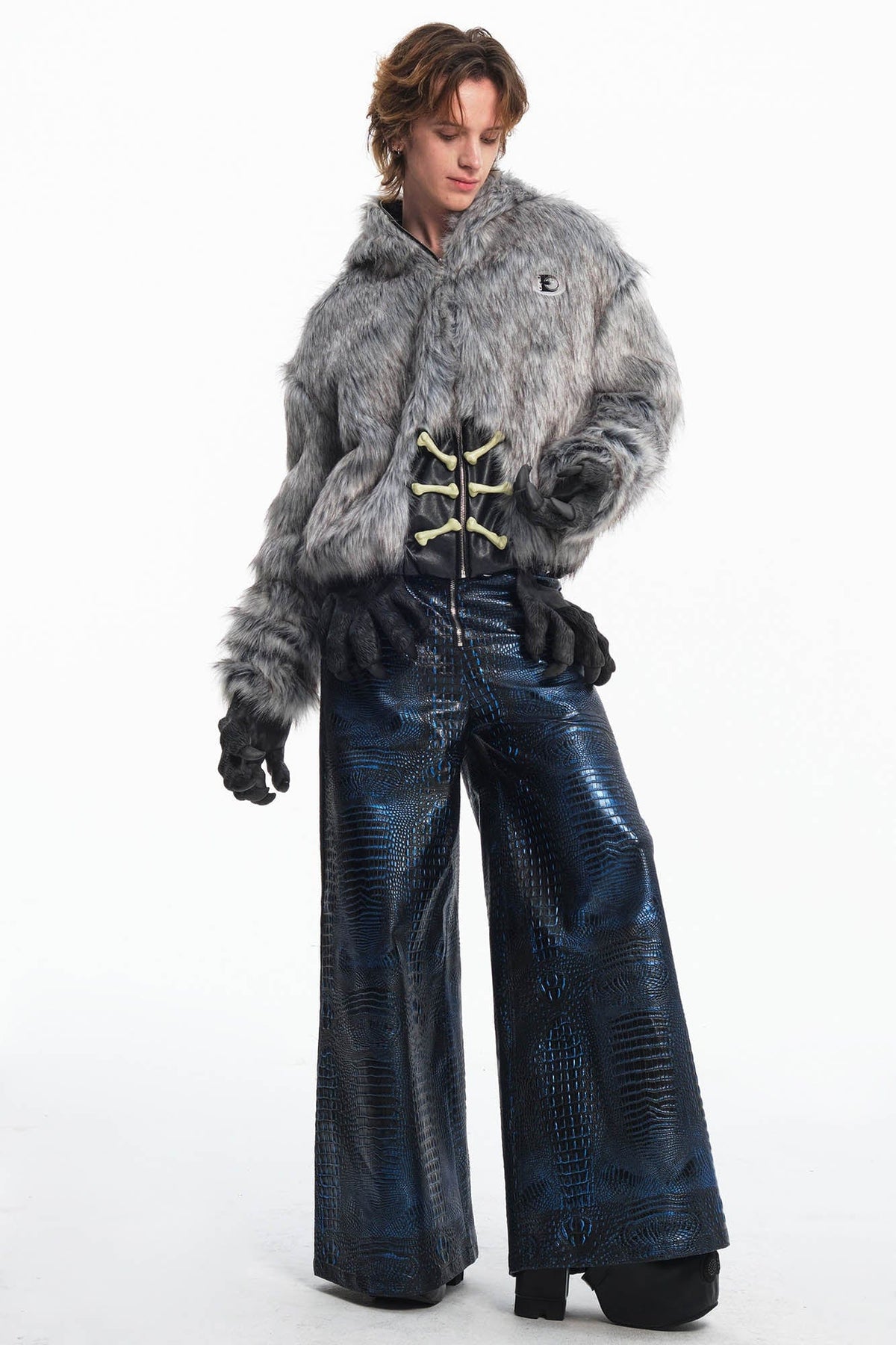 EMBRYO Detachable Beast Claw Faux Fur Hooded Jacket – photo 6 of 17